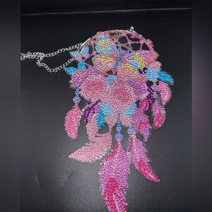 Colorful Butterfly and dreamcatcher. Diamond art wall/window hanging new.